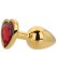 Dop anal in forma de inima auriu, Toosh, cu cristal Rosu, S