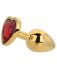 Dop anal in forma de inima auriu, Toosh, cu cristal Rosu, S