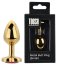 Dop anal in forma de inima auriu, Toosh, cu cristal Rosu, S