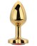 Dop anal in forma de inima auriu, Toosh, cu cristal Rosu, S
