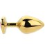 Dop anal in forma de inima auriu, Toosh, cu cristal Rosu, M