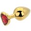 Dop anal in forma de inima auriu, Toosh, cu cristal Rosu, M