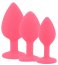 Set 3 bucati dopuri anale, Toosh, mic, medium, mare, silicon roz