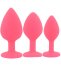 Set 3 bucati dopuri anale, Toosh, mic, medium, mare, silicon roz
