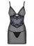 Set Camasa de noapte si bikini, Obsessive 866-CHE-1, negru - culoare si material