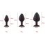 Set 3 bucati dopuri anale, Toosh, mic, medium, mare, silicon negru - detaliu design