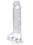 Dildo Loving Joy, cu testicule, Transparent, 19 cm