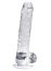 Dildo Loving Joy, cu testicule, Transparent, 19 cm