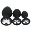 Set 3 bucati dopuri anale, Toosh, mic, medium, mare, silicon negru - vedere de ansamblu