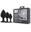 Set 3 bucati dopuri anale, Toosh, mic, medium, mare, silicon negru - vedere frontala