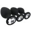 Set 3 bucati dopuri anale, Toosh, mic, medium, mare, silicon negru - vedere spate
