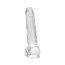 Dildo Loving Joy, cu testicule, Transparent, 20 cm