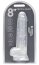 Dildo Loving Joy, cu testicule, Transparent, 20 cm