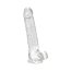Dildo Loving Joy, cu testicule, Transparent, 20 cm