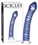Dildo Sticla Icicles No 29 Albastru vedere frontala suflat manual Pipedream