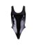 Body din vinil negru Black Level cu insertii transparente din plasa