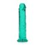 Dildo Realistice REALROCK Straight Suction Cup - Verde Transparent, 18cm