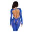 Bodystocking Leg Avenue Opaque Cut-Out Footless Albastru - unghi lateral