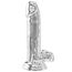 Dildo Transparent TPE 18 cm cu Ventuza - ToyJoy Get Real Clear - vedere frontala