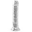 Dong Transparent TPE 19 cm cu Ventuza - ToyJoy Get Real Clear - vedere frontala