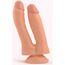 Dildo dubla penetrare VSCNOVELTY, bej, 18.5cm