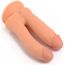 Dildo dubla penetrare VSCNOVELTY, bej, 18.5cm