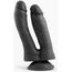 Dildo dubla penetrare VSCNOVELTY, negru, lungime18.5cm