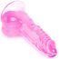 Mini dildo Crystal Jellies roz 13.5cm ventoza baza harness compatibil