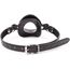 OHMAMA Lip Gag negru piele ecologica curea lata catarama metal capse fixare reglabila BDSM