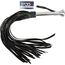 Bici din piele Zado, Leather Flogger, lungime 73 cm, negru/argintiu
