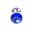 Plug Jewellery Silver Dark Blue, otel inoxidabil lustruit cu cristal albastru inchis fatetat