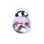 Plug Jewellery Silver Rose, otel inoxidabil lustruit cu cristal roz pal fatetat