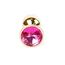 Plug Jewellery Gold Pink, otel inoxidabil placat auriu cu cristal roz fatetat