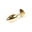 Plug Jewellery Gold Dark Blue, vedere din unghi cu suprafata oglinda aurita