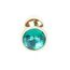 Plug Jewellery Gold Green, otel inoxidabil placat auriu cu cristal verde fatetat