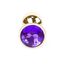 Plug Jewellery Gold Purple, otel inoxidabil placat auriu cu cristal mov fatetat