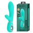 Vibrator iepuras Super Soft Silicone, Thomas, Turcoaz, 7 Vibratii