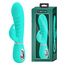 Vibrator iepuras Super Soft Silicone, Prescott, Turcoaz, 7 Vibratii-detaliu
