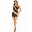 Rochie Mini cu Strasuri si Plasa Leg Avenue - Negru_vedere_in_picioare_din_fata_2