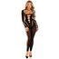 Bodystocking Leg Avenue Opaque Cut-Out Footless Negru - imagine in picioare fata