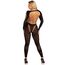 Bodystocking Leg Avenue Opaque Cut-Out Footless Negru - imagine in picioare spate