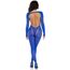 Bodystocking Leg Avenue Opaque Cut-Out Footless Albastru - vedere de la spate