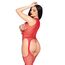 Set Bodystocking Cupless cu Chilot Leg Avenue - Rosu- Vedere-laterala