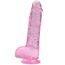 Dildo Loving Joy, cu testicule, Roz, 19 cm
-1