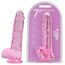 Dildo Loving Joy, cu testicule, Roz, 19 cm