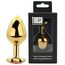 Dop anal in forma de inima auriu, Toosh, cu cristal Rosu, M