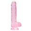 Dildo Jelly Realrock "Crystal Clear" 17 cm - roz - vedere frontala