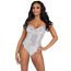 Body cu paiete argintii - Sequin Boned Crotch Leg Avenue