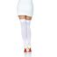 Dres peste genunchi Leg Avenue Luna alb vedere unghi alternativ, ciorapi opaci albi thigh high, banda elastica silicone fixare, nailon alb fin pe picior
