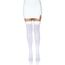 Dres peste genunchi Leg Avenue Luna alb detaliu banda elastica si lungime, thigh high stockings albe opace, efect hold-up fara portjartier